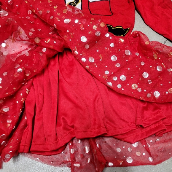 New! Girls' Christmas Santa Sweater Dress - Red - Picture 11 of 12